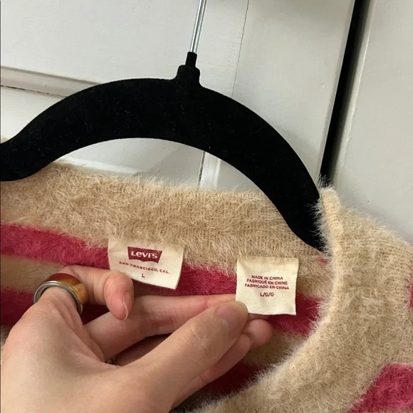 Levi's Pink and Cream Striped Cardigan - Picture 2 of 2